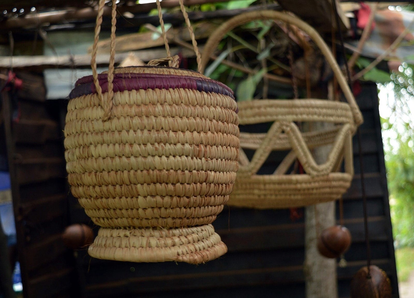 A large woven basket photographed at Badagry.