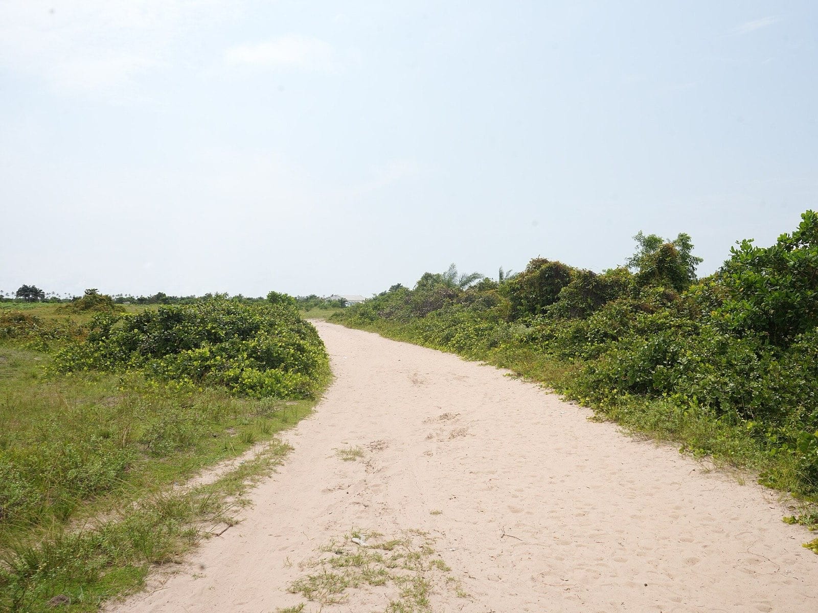 The sand path at Badagry used as the route to the shore.