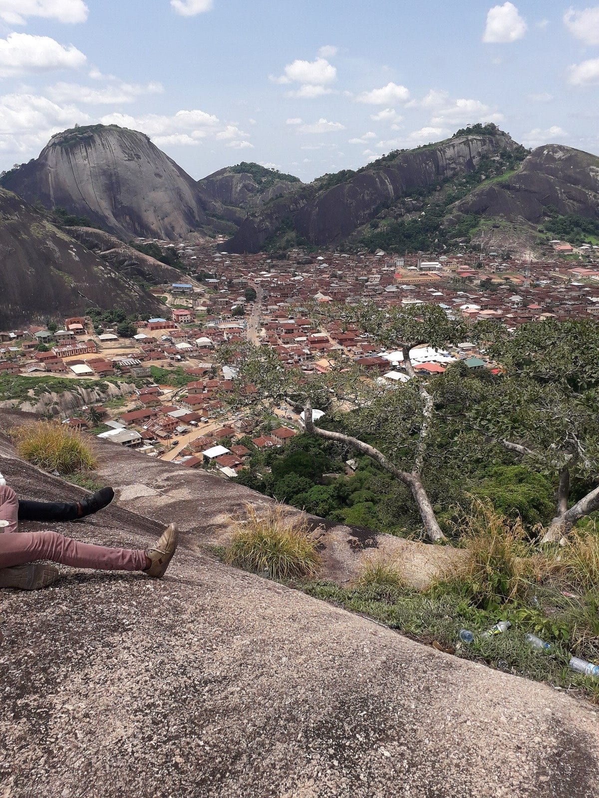 A view down onto the old town of Idanre from the hilltop.
