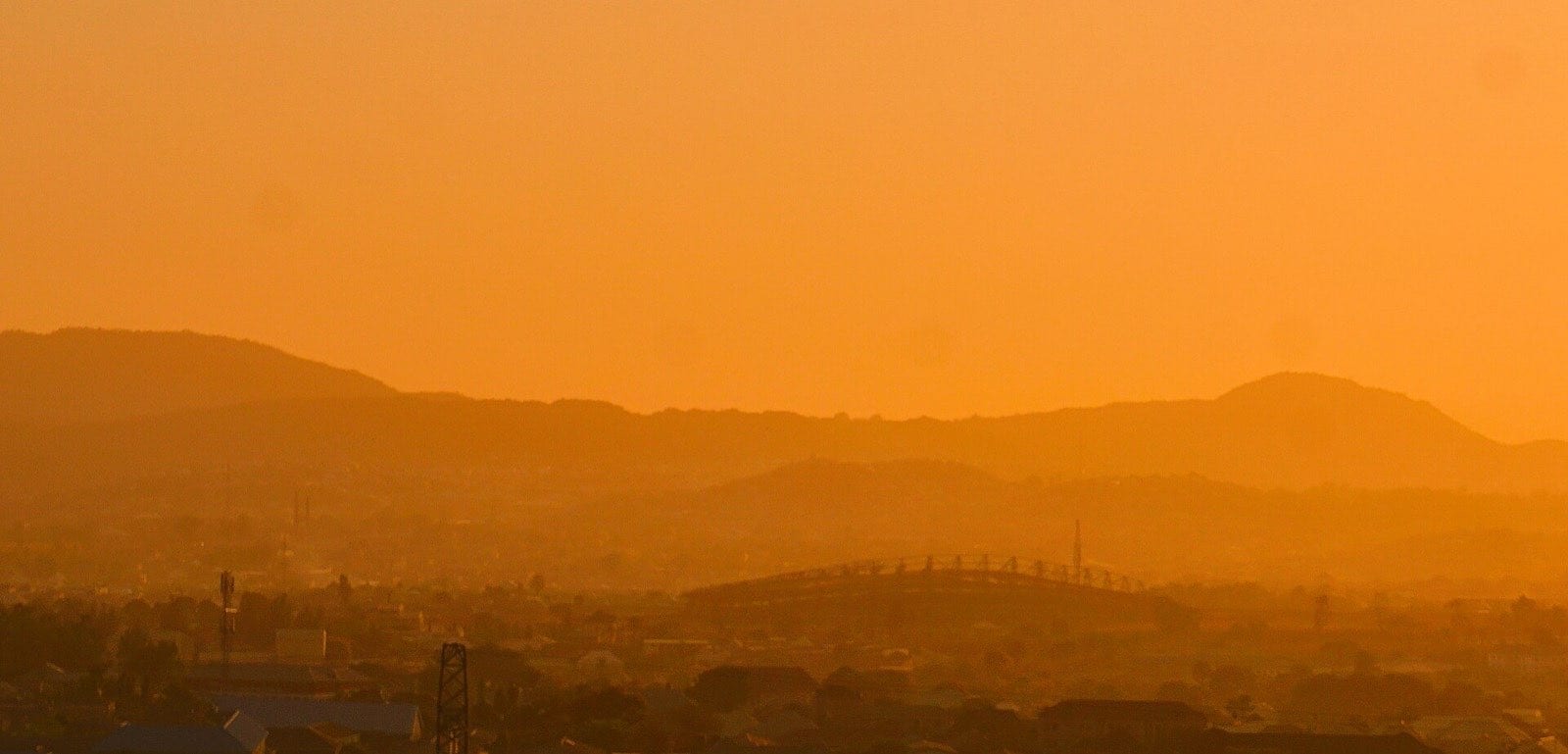 Sunrise over the rocky highlands of the Jos plateau.