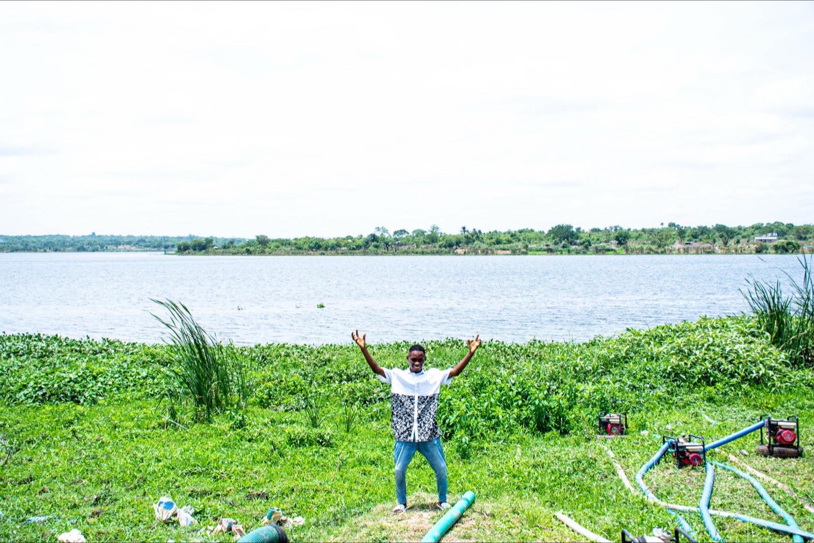 Water running over the spillway of the Asa dam near Ilorin.