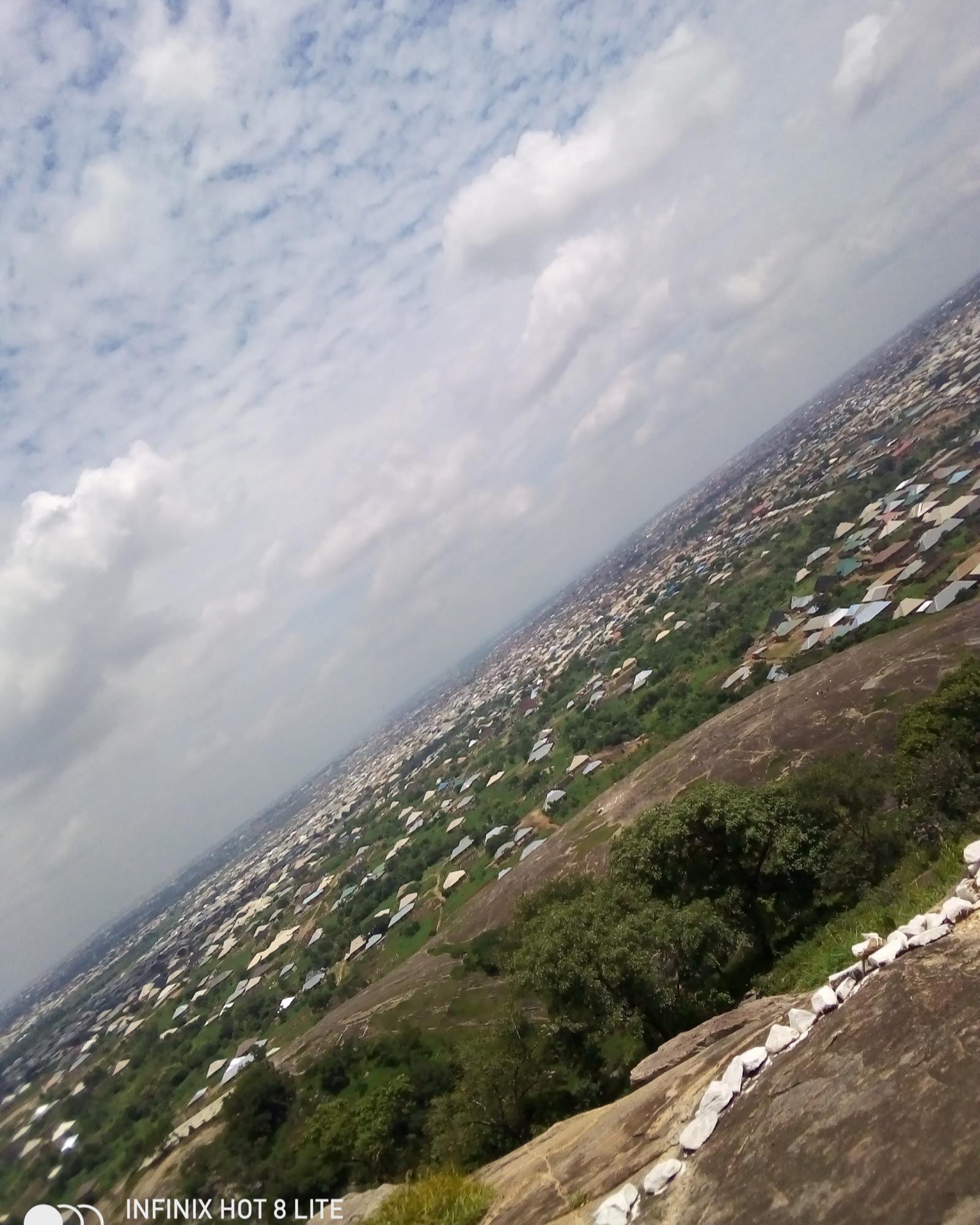Ilorin seen from high on Sobi Hill, roofs spreading towards the horizon.