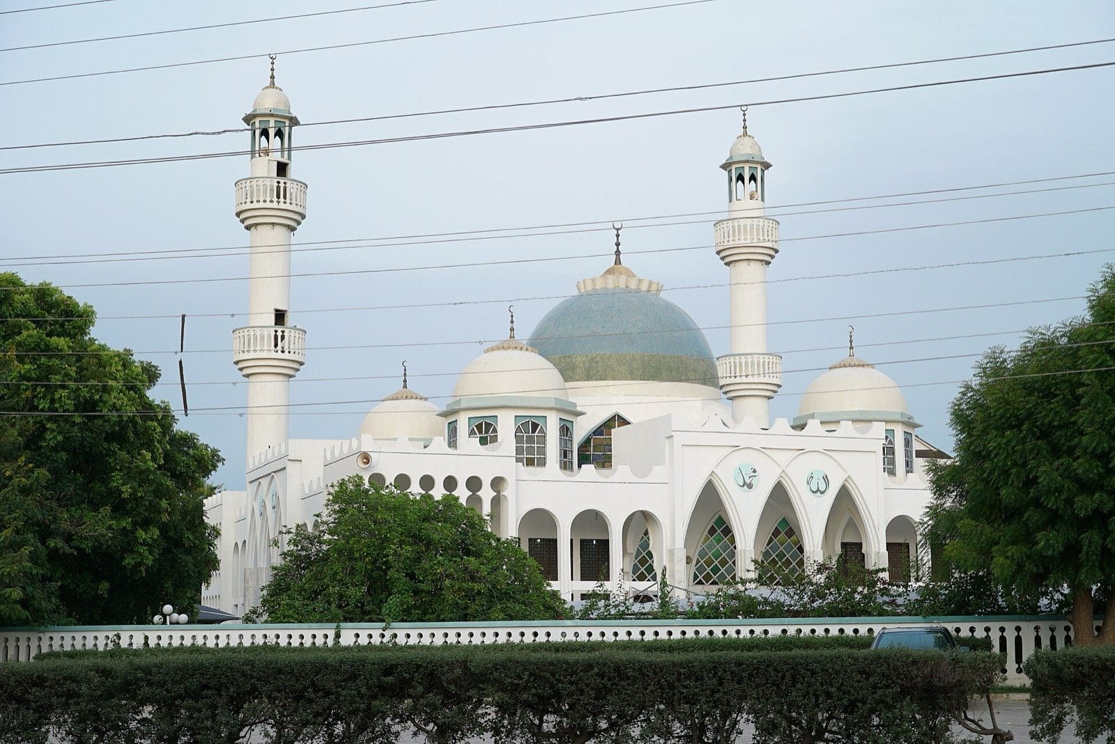 The Indimi mosque in Maiduguri, seen from the street.