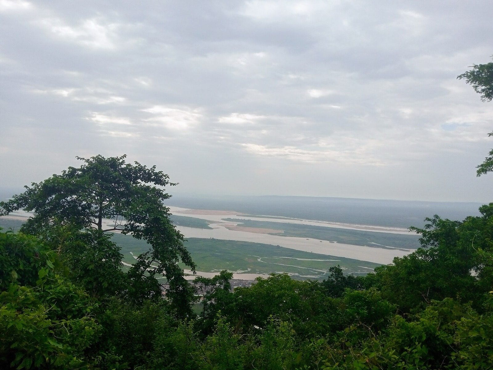 The Niger and the Benue meeting, seen from high ground above Lokoja.
