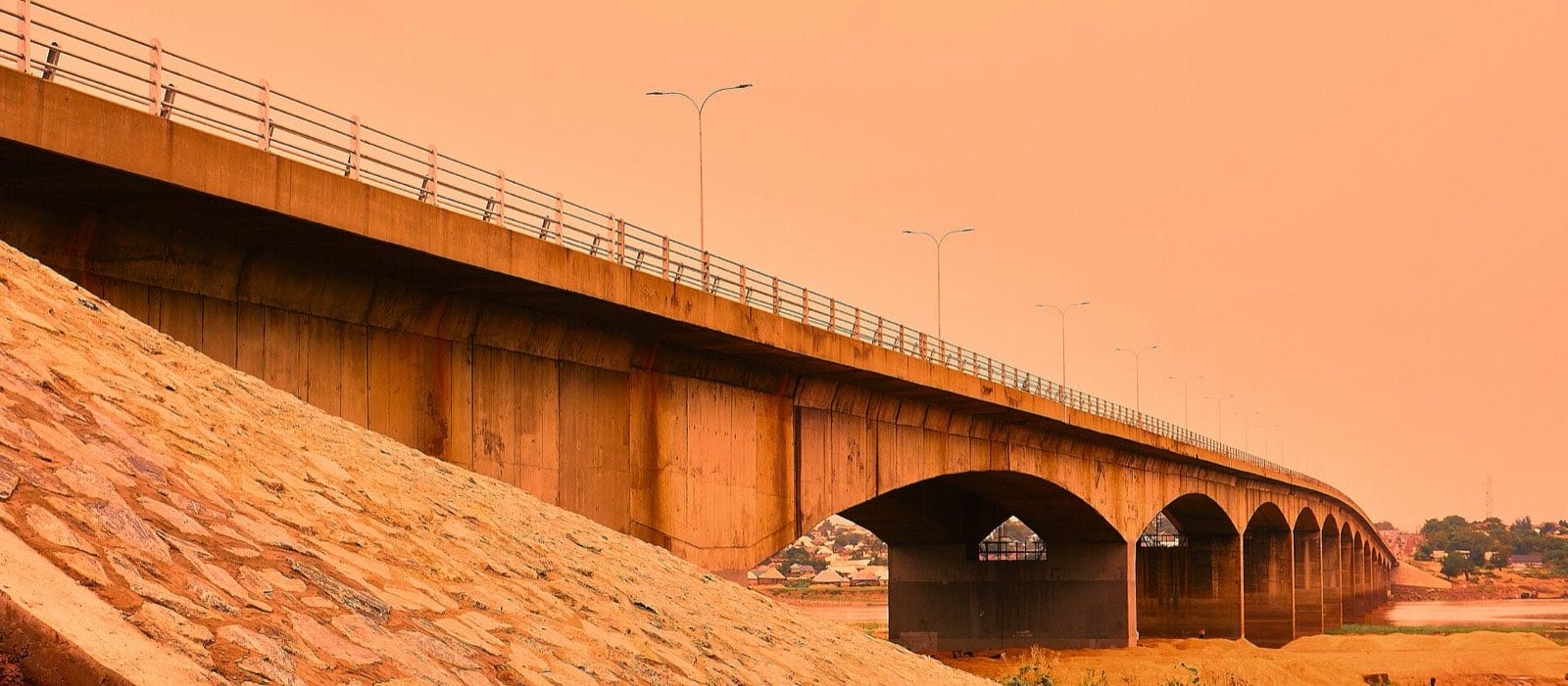 A long bridge spanning the River Benue.